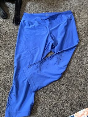 Maurices Royal Blue Laser-Cut Capri Leggings